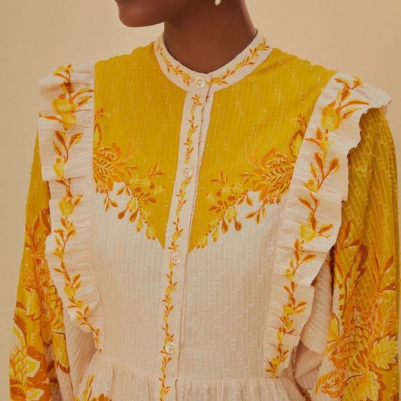 Farm Rio Aura Cream Floral Maxi Dress - Picture 4 of 10